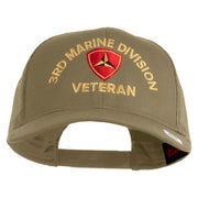 3rd Marine Division Veteran Embroidered Solid Cotton Twill Mesh Prostyle Cap - Khaki OSFM