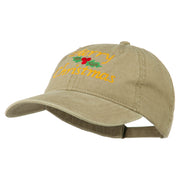 Merry Christmas Mistletoe Embroidered Washed Dyed Cap