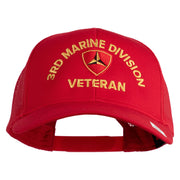 3rd Marine Division Veteran Embroidered Solid Cotton Twill Mesh Prostyle Cap - Red OSFM