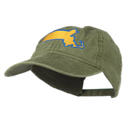 Massachusetts State Map Embroidered Washed Cap