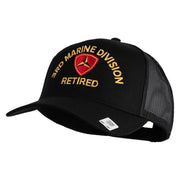 3rd Marine Division Retired Embroidered Solid Cotton Twill Mesh Prostyle Cap - Black OSFM