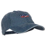 Mini USA Flag Embroidered Washed Cap