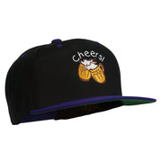 Cheers with Beer Mugs Embroidered Two Tone Snapback Cap