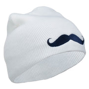 Mustache Embroidered Short Beanie