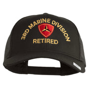 3rd Marine Division Retired Embroidered Solid Cotton Twill Mesh Prostyle Cap - Charcoal OSFM