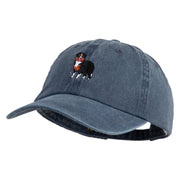 Australian Shepherd Embroidered Pigment Dyed Wash Caps - Navy OSFM