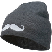 Mustache Embroidered Short Beanie