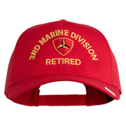 3rd Marine Division Retired Embroidered Solid Cotton Twill Mesh Prostyle Cap - Red OSFM