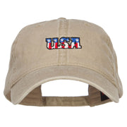 Mini USA Flag Embroidered Washed Cap