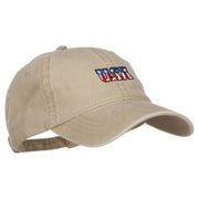 Mini USA Flag Embroidered Washed Cap