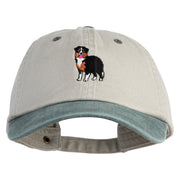Australian Shepherd Embroidered Pigment Dyed Wash Caps - Khaki Green OSFM