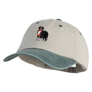 Australian Shepherd Embroidered Pigment Dyed Wash Caps - Khaki Green OSFM