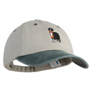 Australian Shepherd Embroidered Pigment Dyed Wash Caps - Khaki Green OSFM