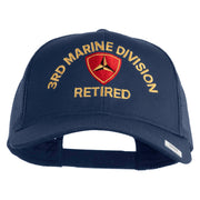 3rd Marine Division Retired Embroidered Solid Cotton Twill Mesh Prostyle Cap - Navy OSFM
