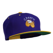 Cheers with Beer Mugs Embroidered Two Tone Snapback Cap