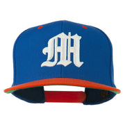 Old English M 3D Embroidered Snapback Cap