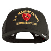 U.S. Marine Corps 3rd Marine Division Embroidered Solid Cotton Twill Mesh Prostyle Cap - Charcoal OSFM