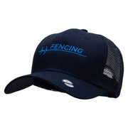 Fencing Embroidered High Profile Mesh Cap