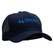 Fencing Embroidered High Profile Mesh Cap