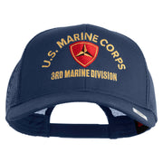 U.S. Marine Corps 3rd Marine Division Embroidered Solid Cotton Twill Mesh Prostyle Cap - Navy OSFM