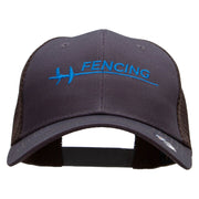 Fencing Embroidered High Profile Mesh Cap