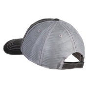 Blue Morpho Butterfly Embroidered Low Profile Special Cotton Mesh Cap - Black OSFM