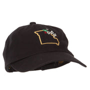 Missouri Hawthorn with Map Embroidered Unstructured Washed Cap