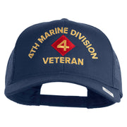 4th Marine Division Veteran Embroidered Solid Cotton Twill Mesh Prostyle Cap - Navy OSFM