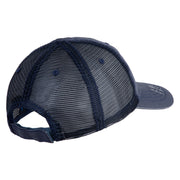 Blue Morpho Butterfly Embroidered Low Profile Special Cotton Mesh Cap - Navy OSFM