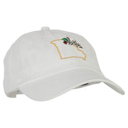 Missouri Hawthorn with Map Embroidered Unstructured Washed Cap