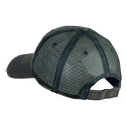 Blue Morpho Butterfly Embroidered Low Profile Special Cotton Mesh Cap - Green OSFM