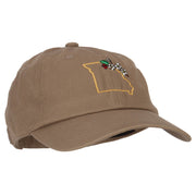 Missouri Hawthorn with Map Embroidered Unstructured Washed Cap