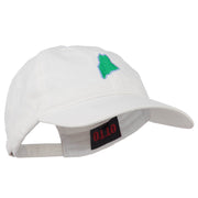 Maine State Map Embroidered Washed Cotton Cap