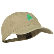 Maine State Map Embroidered Washed Cotton Cap