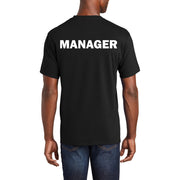 Manager Large Graphic Men's Premium  Crew Neck Tee Shirt