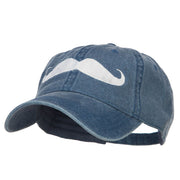 Mustache Embroidered Washed Cap