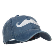 Mustache Embroidered Washed Cap