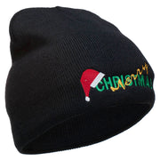 Merry Christmas Santa Hat Embroidered Short Beanie