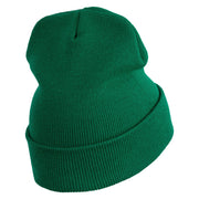 Merry Christmas Mistletoe Embroidered 12 inch Cuffed Knit Long Beanie