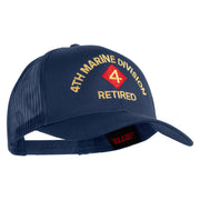 4th Marine Division Retired Embroidered Solid Cotton Twill Mesh Prostyle Cap - Navy OSFM