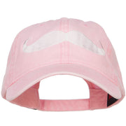 Mustache Embroidered Washed Cap