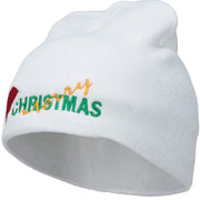 Merry Christmas Santa Hat Embroidered Short Beanie