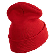 Merry Christmas Mistletoe Embroidered 12 inch Cuffed Knit Long Beanie