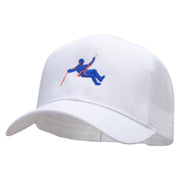 Climbing Man Embroidered Solid Cotton Prostyle Twill Mesh Cap