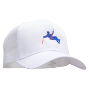 Climbing Man Embroidered Solid Cotton Prostyle Twill Mesh Cap