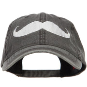 Mustache Embroidered Washed Cap