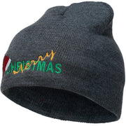 Merry Christmas Santa Hat Embroidered Short Beanie