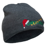 Merry Christmas Santa Hat Embroidered Short Beanie