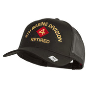 4th Marine Division Retired Embroidered Solid Cotton Twill Mesh Prostyle Cap - Charcoal OSFM