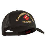 4th Marine Division Retired Embroidered Solid Cotton Twill Mesh Prostyle Cap - Charcoal OSFM